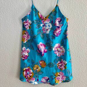 Vintage Kathryn 1990s Floral Mini Satin Slip Dress
